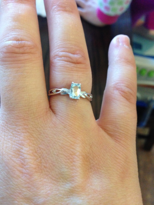 A delicate ring with my birth stone (aquamarine)